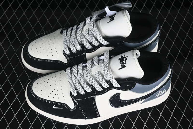 All categories Air Jordan Jordan series basketball shoes Air Jordan 1 Low High-end customized low-top sneakers Air Jordan 1 Low OG SP AJ1 Joe 1 Stucci co-branded black gray blue black hook low-top cultural casual sneakers XX3318-502